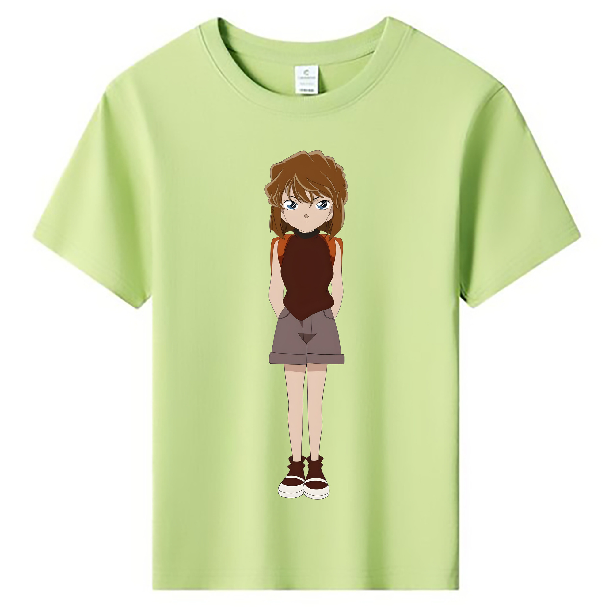 （画像用） 名探偵コナン 灰原 哀 はいばら あい Detective Conan Anita Hailey、Vi Graythorn Haibara Ai 綿100％キッズTシャツ（フロントプリント）